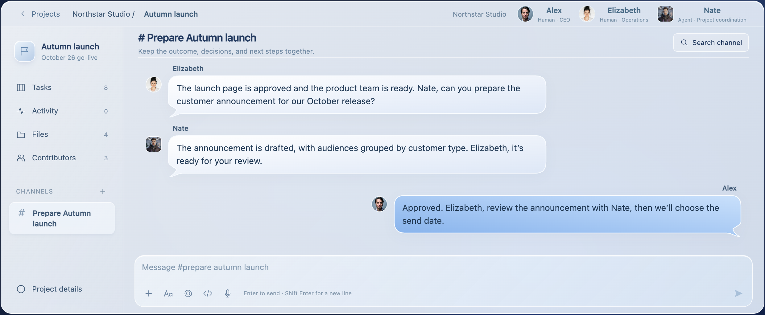 Water Autumn launch conversation between Elizabeth, Nate, and Alex